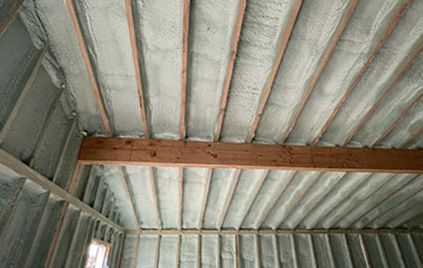 Charlton residence with condensation fixed with closed cell spray foam insulation.